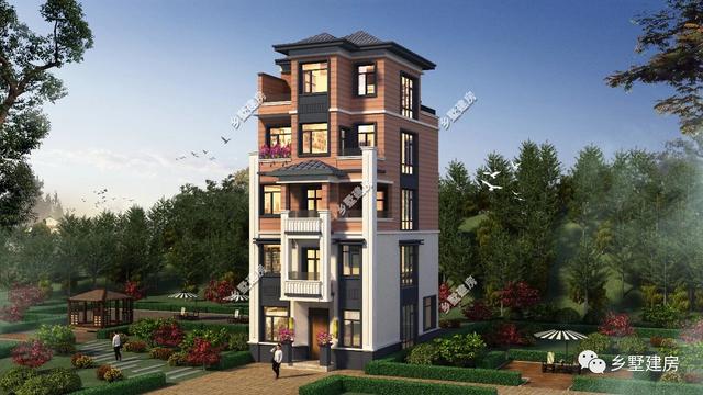 五層自建房臨街別墅設(shè)計圖，商住兩用，設(shè)計感十足