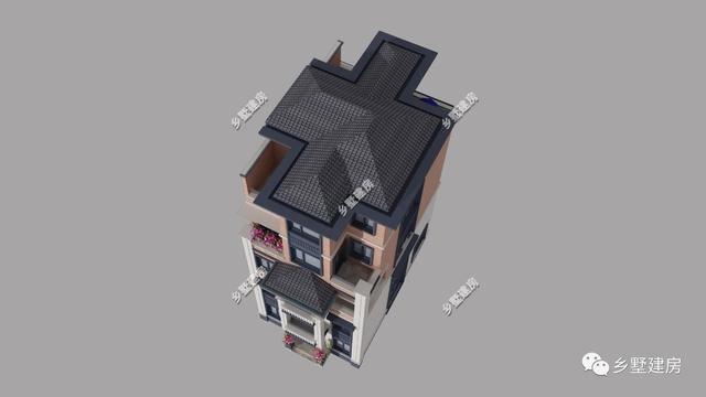 五層自建房臨街別墅設(shè)計圖，商住兩用，設(shè)計感十足