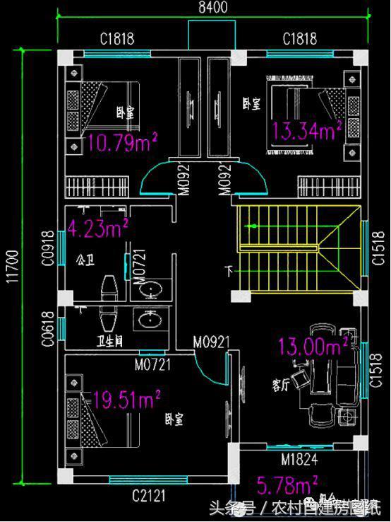 3款20萬就能搞定的二層農(nóng)村自建房設(shè)計圖，4間臥室還帶堂屋