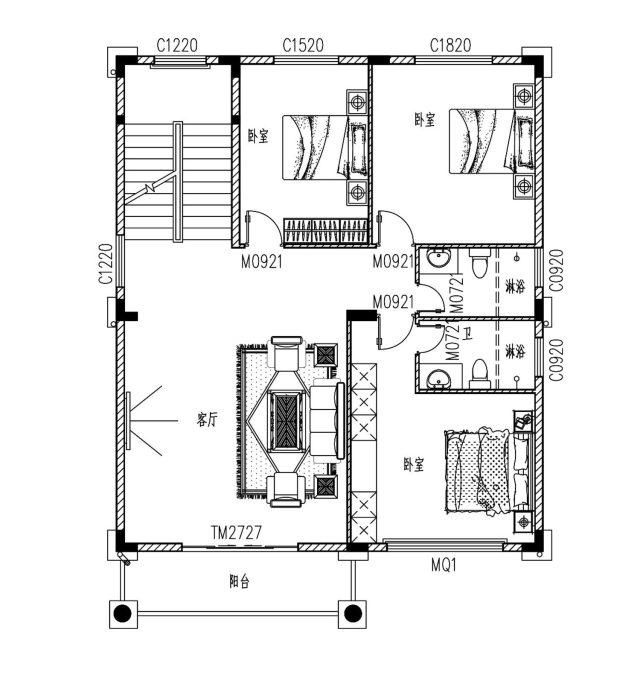 帶空中花園的歐式三層農(nóng)村別墅設計圖，讓你享受高端大氣奢華的生活