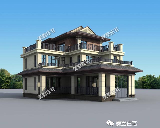 12X22米中式三層別墅設(shè)計(jì)圖，主體造價(jià)55萬，精致漂亮