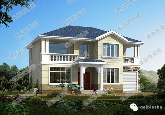 30萬以內(nèi)二層自建房全套CAD施工圖，14×11米6臥帶車庫