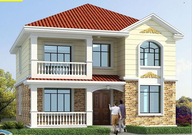 簡(jiǎn)約美觀二層歐式小別墅全套施工圖，10×12米，造價(jià)25萬，寬敞又舒適