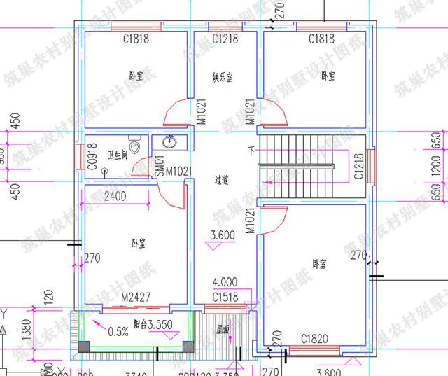 簡(jiǎn)約美觀二層歐式小別墅全套施工圖，10×12米，造價(jià)25萬，寬敞又舒適