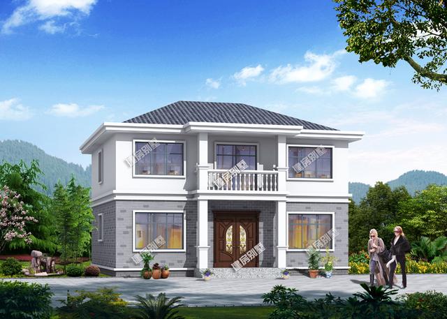 占地120m2農(nóng)村二層別墅設(shè)計(jì)圖，好看又大方，清新時(shí)尚