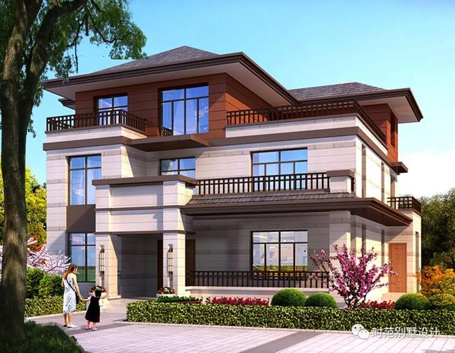 14x13米三層新中式別墅設(shè)計(jì)圖，大氣美觀適合自建，比歐式更簡(jiǎn)約、更耐看。