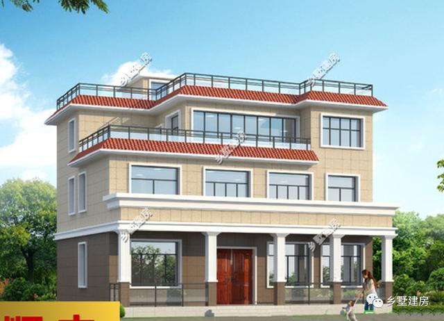 兩款平頂別墅設(shè)計圖，平屋頂造價低，簡單實用，適合糧食晾曬