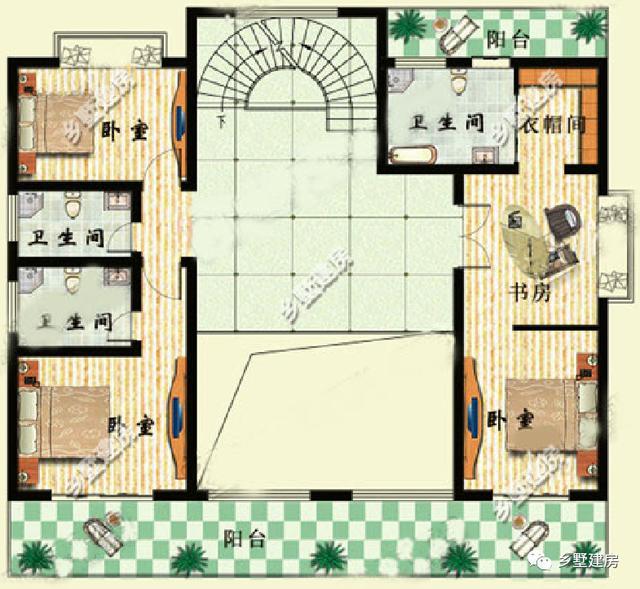 兩款平頂別墅設(shè)計圖，平屋頂造價低，簡單實用，適合糧食晾曬