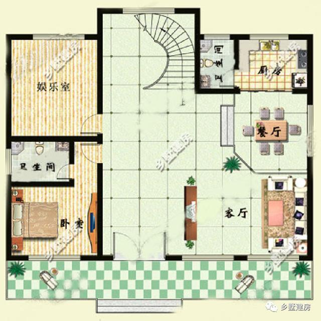兩款平頂別墅設(shè)計圖，平屋頂造價低，簡單實用，適合糧食晾曬