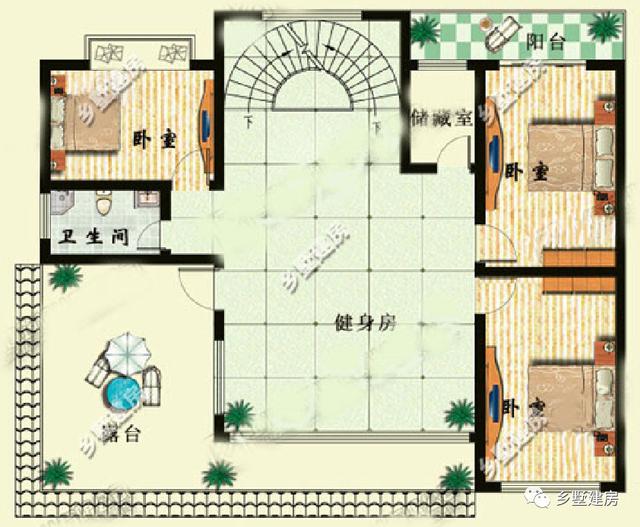 兩款平頂別墅設(shè)計圖，平屋頂造價低，簡單實用，適合糧食晾曬