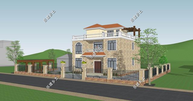 11X11米兩層半歐式別墅設(shè)計(jì)，方正大方，非常實(shí)用