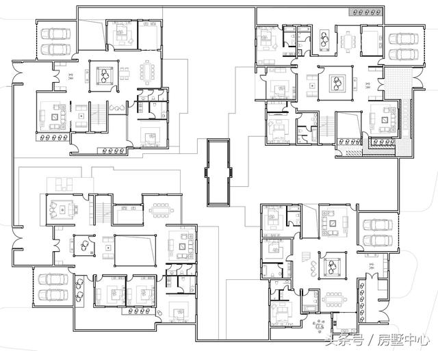 三兄弟合力建的四棟別墅設計圖，一棟給父母，方便以后照顧父母