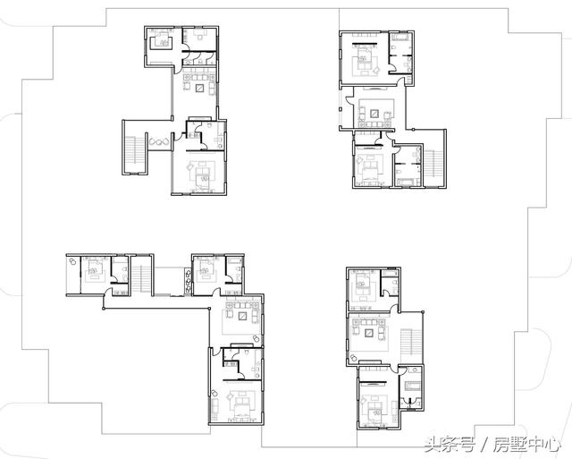 三兄弟合力建的四棟別墅設計圖，一棟給父母，方便以后照顧父母