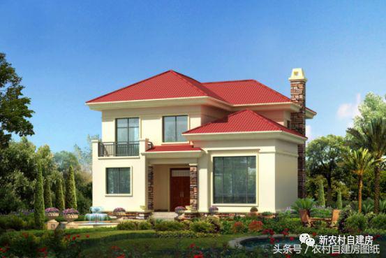 復式二層農(nóng)村別墅設計圖，帶柴火灶和露臺，浪漫簡約，時尚經(jīng)典