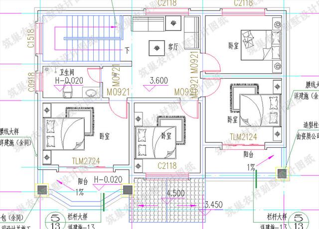 二層農(nóng)村小別墅全套施工圖，美觀大氣，足夠滿足居住和日常享受