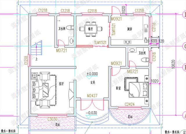 二層帶雙露臺+落地窗別墅設(shè)計(jì)圖，營造一種讓人居住舒適的生活環(huán)境