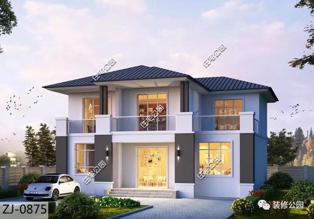 12×12米最適合農(nóng)村建的現(xiàn)代別墅設(shè)計(jì)圖，時(shí)尚靚麗，更符合年輕人的審美