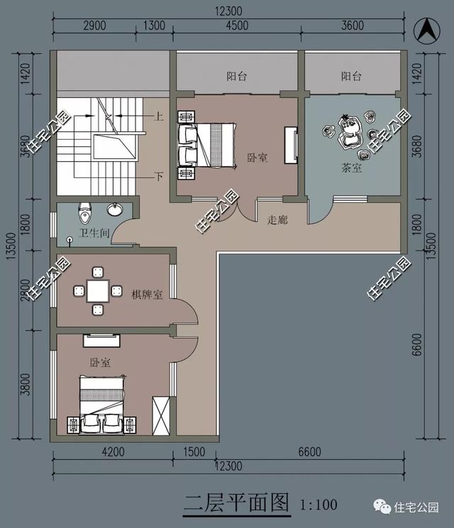 12×13米中式帶庭院別墅設(shè)計圖，外觀雅致頗具格調(diào)，室內(nèi)布局頗為考究
