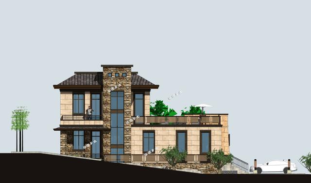 二層新中式獨棟別墅設計，空間利用合理，氣派奢華