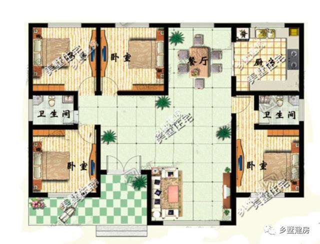 適合在農(nóng)村養(yǎng)老居住的一層別墅設(shè)計(jì)圖，趕緊回家給父母建一棟吧