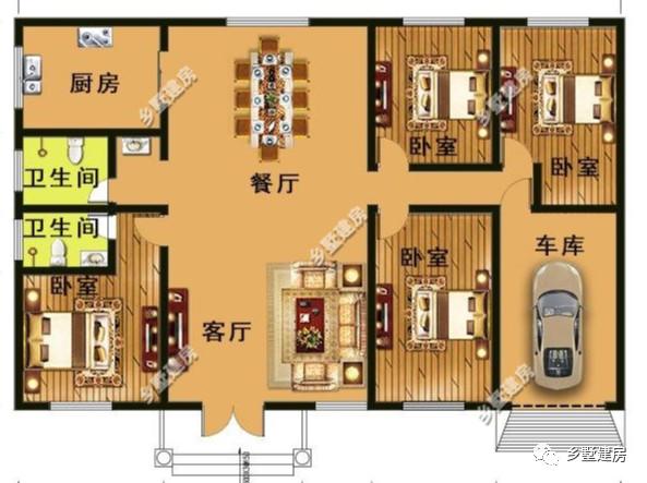 適合在農(nóng)村養(yǎng)老居住的一層別墅設(shè)計(jì)圖，趕緊回家給父母建一棟吧