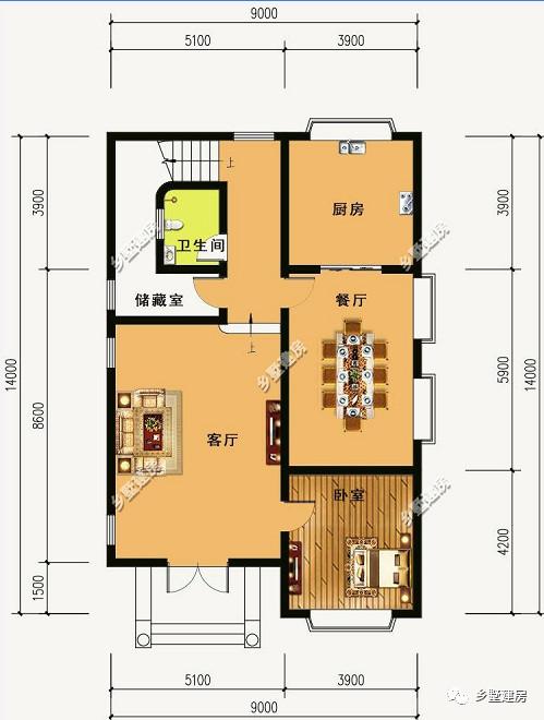 二層田園風(fēng)自建房別墅設(shè)計(jì)圖，窄面寬宅基地一樣能建出漂亮的房子