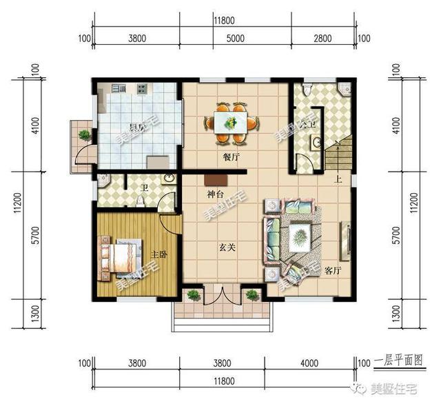 四層歐式農(nóng)村別墅設(shè)計(jì)圖，11X11米，7室4廳，很實(shí)用
