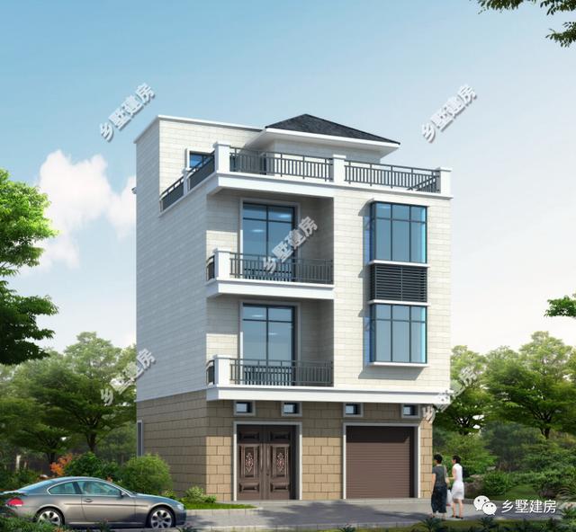 現(xiàn)代風別墅設(shè)計圖，簡約時尚，可商住兩用