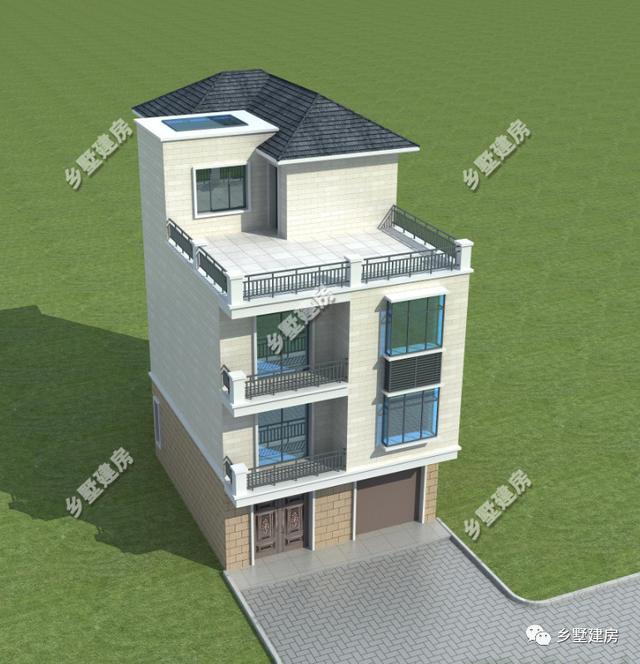 現(xiàn)代風別墅設(shè)計圖，簡約時尚，可商住兩用