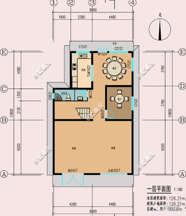 現(xiàn)代風別墅設(shè)計圖，簡約時尚，可商住兩用