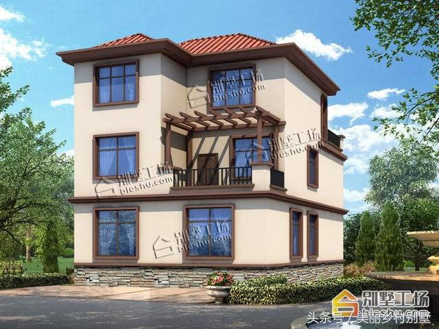 35萬農(nóng)村三層自建房設(shè)計圖，外觀新穎別墅，布局好，建成氣派倍有面