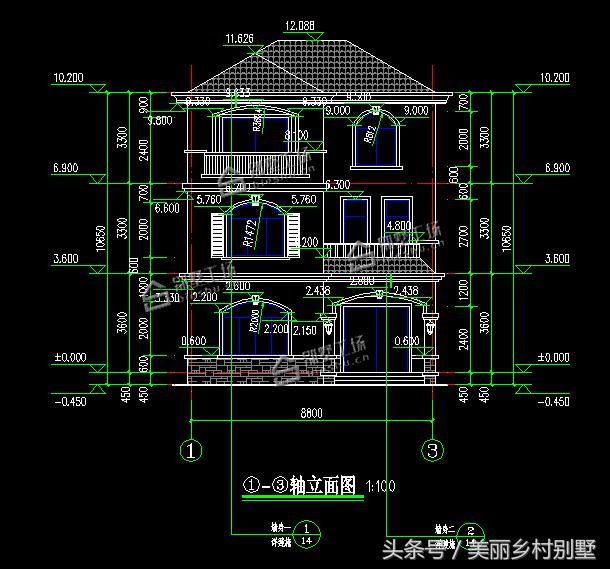35萬農(nóng)村三層自建房設(shè)計圖，外觀新穎別墅，布局好，建成氣派倍有面