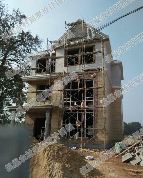 房屋建成實拍展示：30萬2廳5臥三層農(nóng)村別墅設計施工圖，外觀造型豪華大氣