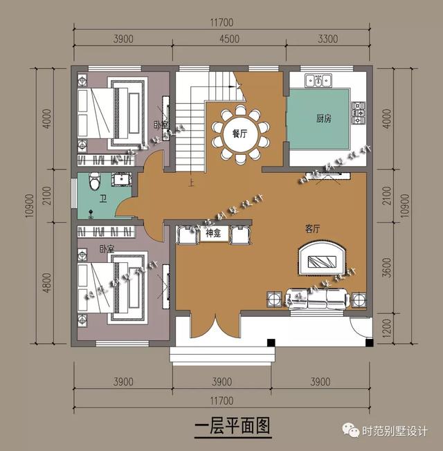 11x11米小戶型三層新中式農(nóng)村別墅設計圖，布局合理實用，適合農(nóng)村自建
