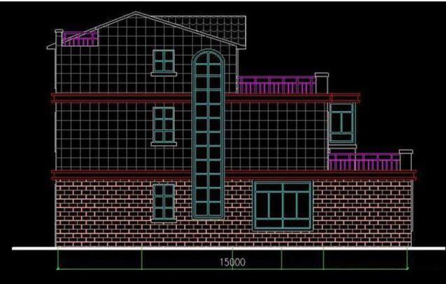 二層半結(jié)構(gòu)的農(nóng)村小別墅設(shè)計(jì)圖，帶小院，非常大方。