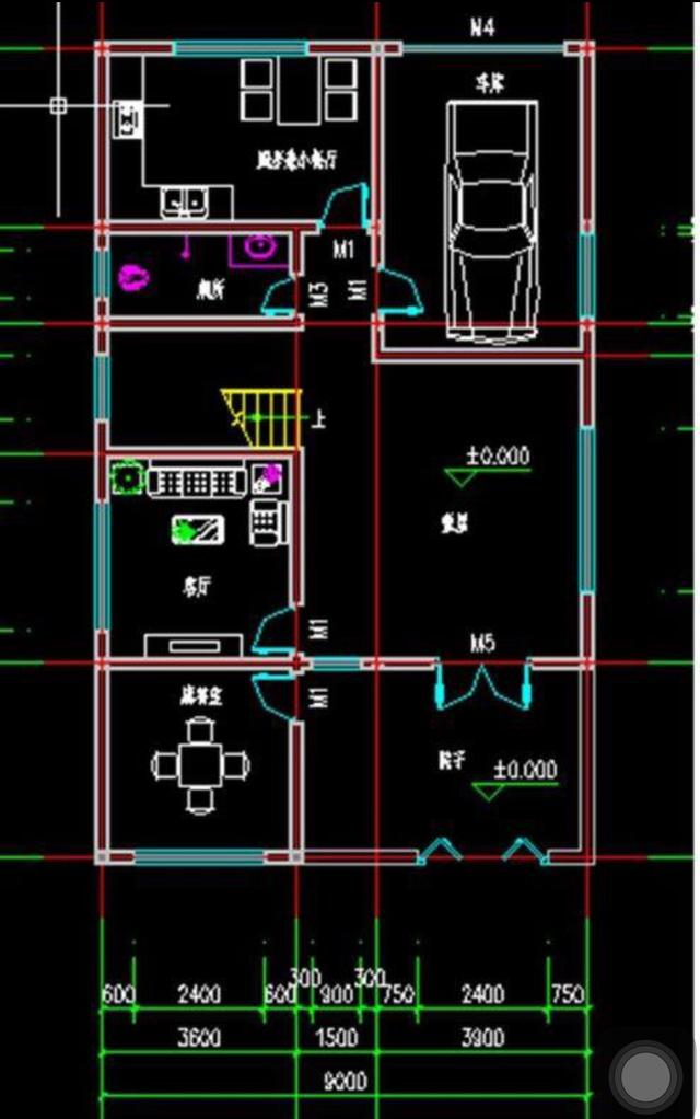 二層半結(jié)構(gòu)的農(nóng)村小別墅設(shè)計(jì)圖，帶小院，非常大方。