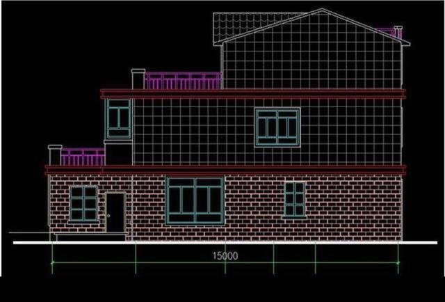 二層半結(jié)構(gòu)的農(nóng)村小別墅設(shè)計(jì)圖，帶小院，非常大方。