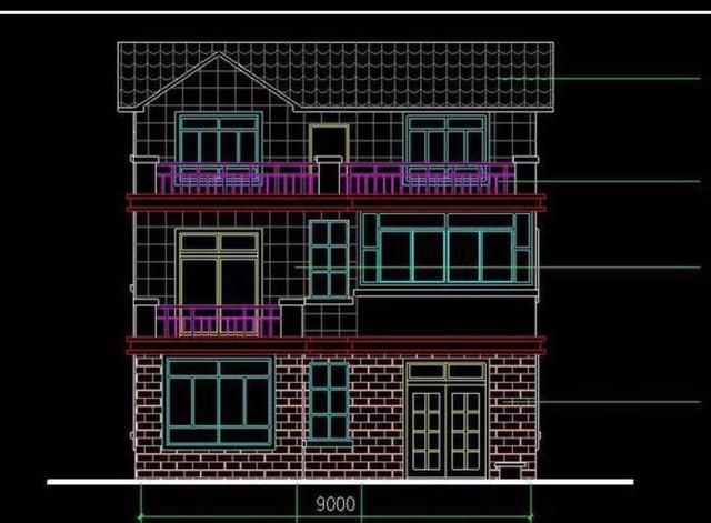 二層半結(jié)構(gòu)的農(nóng)村小別墅設(shè)計(jì)圖，帶小院，非常大方。