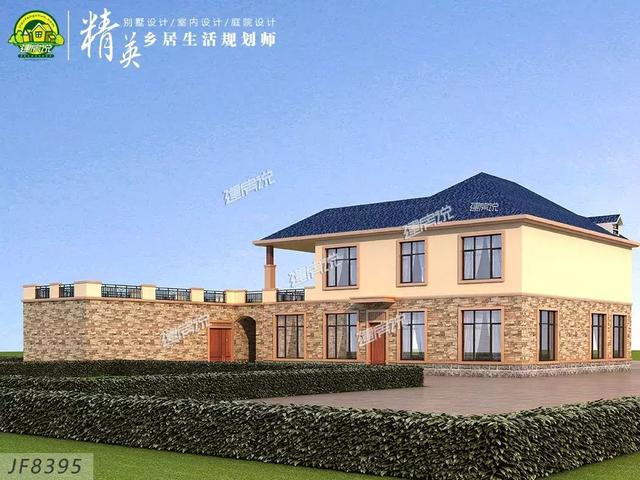 歐式二層半別墅設計圖，帶旋轉樓梯，內部布局舒適又享受，生活美滋滋。