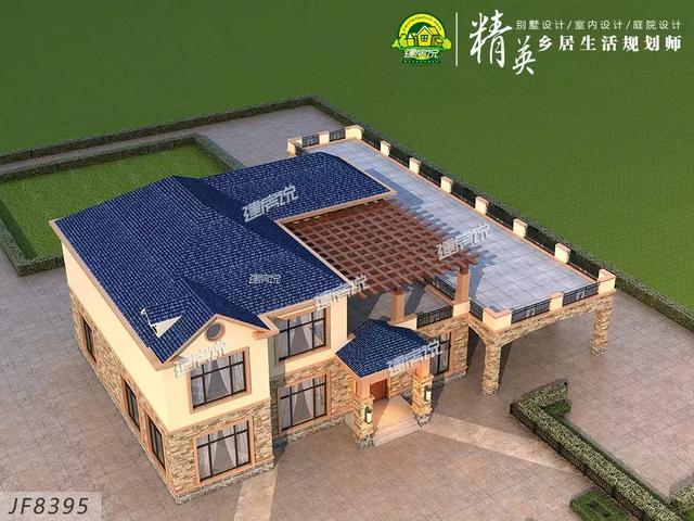 歐式二層半別墅設計圖，帶旋轉樓梯，內部布局舒適又享受，生活美滋滋。