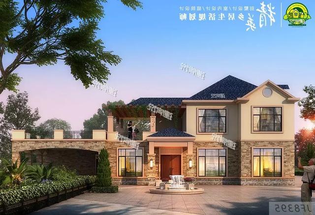 歐式二層半別墅設計圖，帶旋轉樓梯，內部布局舒適又享受，生活美滋滋。