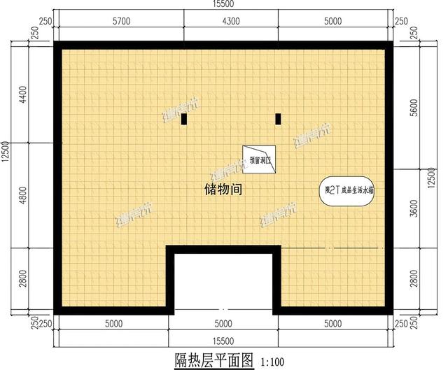 大面寬的三層中式別墅設(shè)計(jì)圖，占地方正，左右對(duì)稱，帶地下室。
