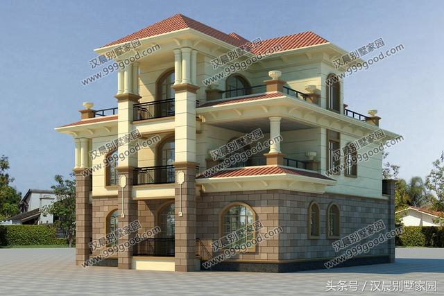 兩款三層復式別墅設計圖，帶入戶式車庫設計和大露臺，顏值美出新高度。