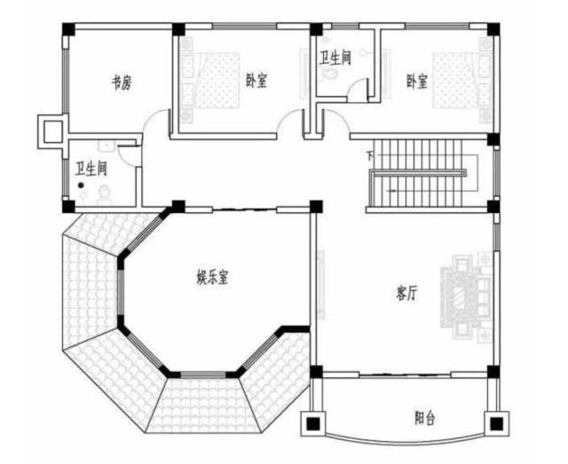 占地帶堂屋等傳統(tǒng)功能的二層別墅設計圖，建成這么實用的房子，鄰居看后肯定會眼紅的。