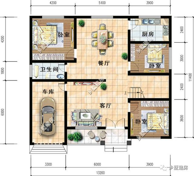 兩棟一層別墅設計圖，帶車庫，造價12萬，你心動嗎？