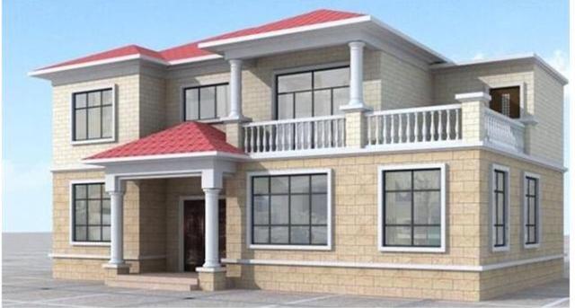 占地120平米的二層簡潔小洋樓，6間臥室加書房，造價(jià)25萬。