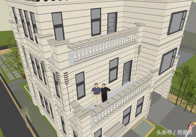 14X11歐式三層別墅設(shè)計圖，造型霸氣，引鄰里羨慕，主體造價53萬。