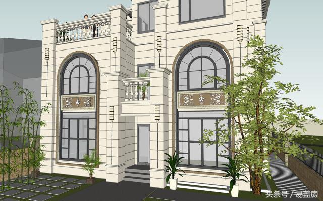 14X11歐式三層別墅設(shè)計圖，造型霸氣，引鄰里羨慕，主體造價53萬。