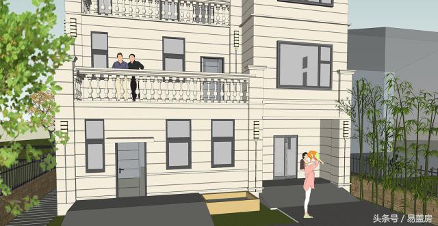 14X11歐式三層別墅設(shè)計圖，造型霸氣，引鄰里羨慕，主體造價53萬。