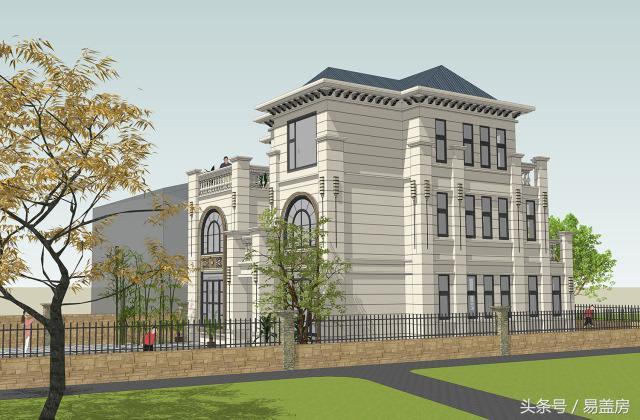 14X11歐式三層別墅設(shè)計圖，造型霸氣，引鄰里羨慕，主體造價53萬。